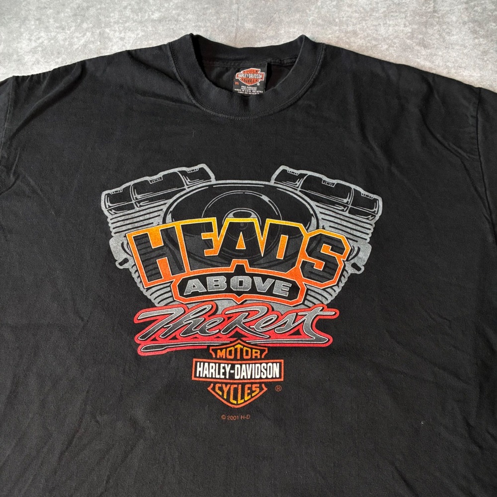 Vintage 2001 Harley-Davidson New Bern NC 25th Anniversary T-Shirt Mens XL Black
